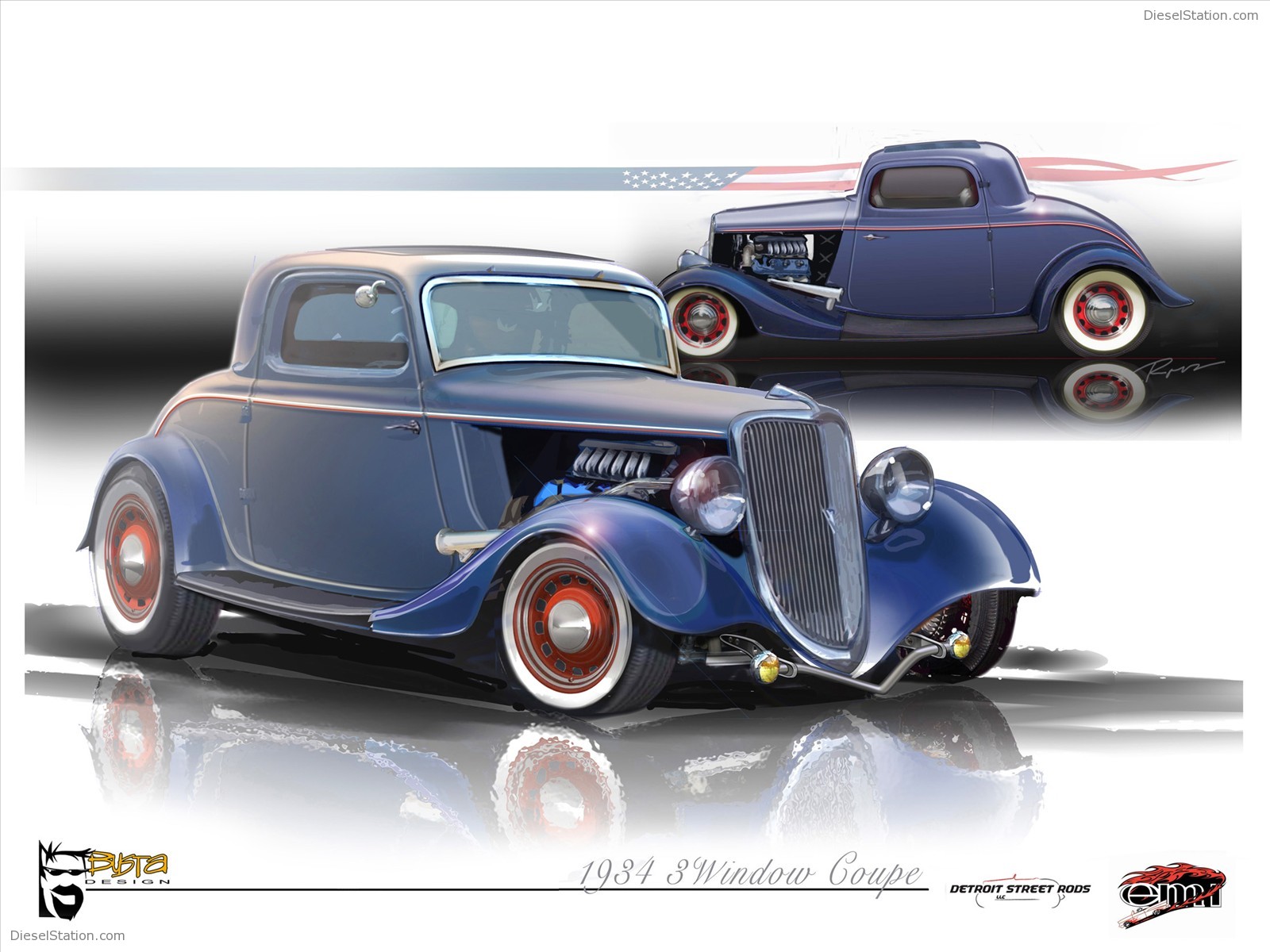 1934 Ford 3-Window Coupe Hot Rod