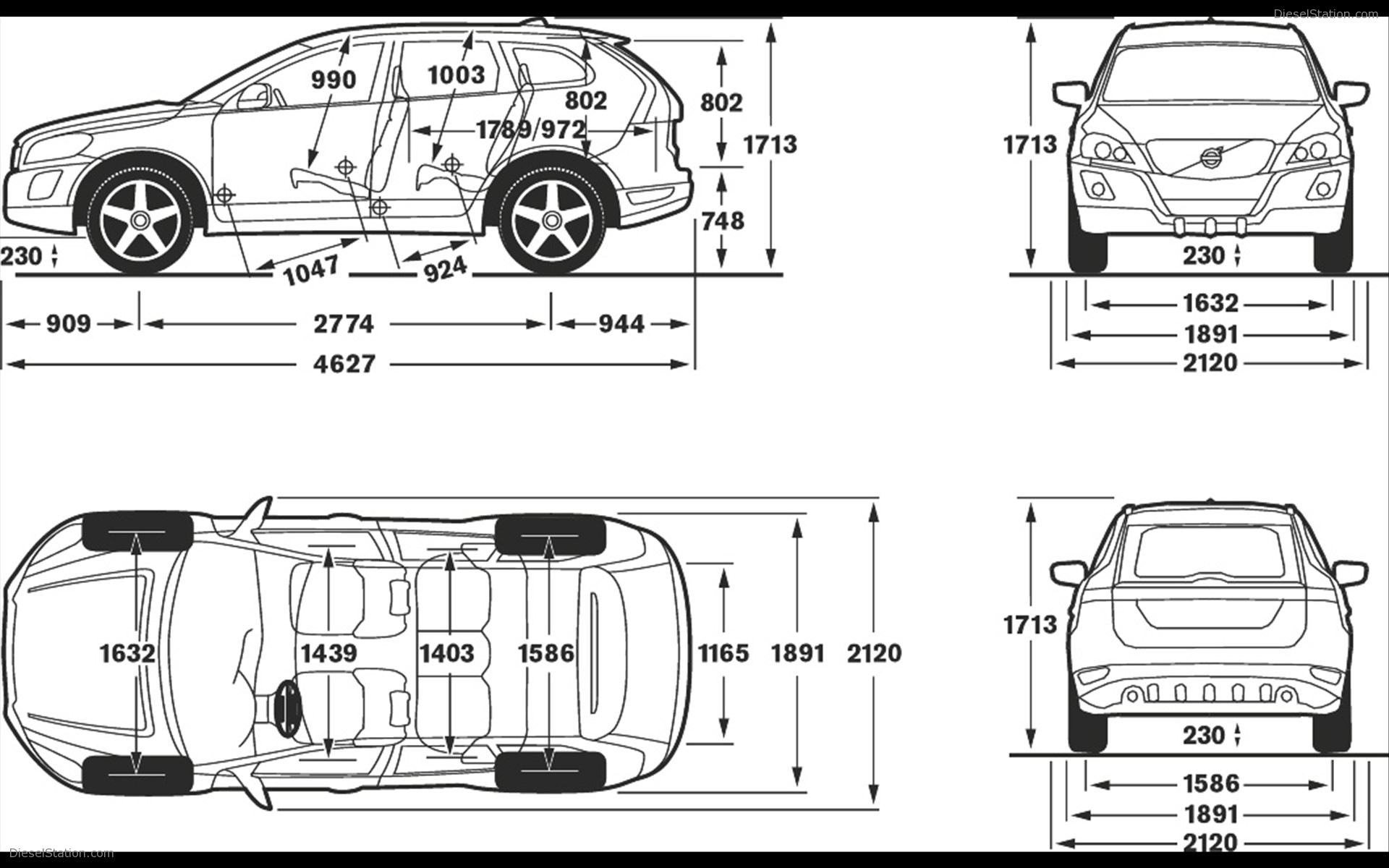 Volvo s60 размеры